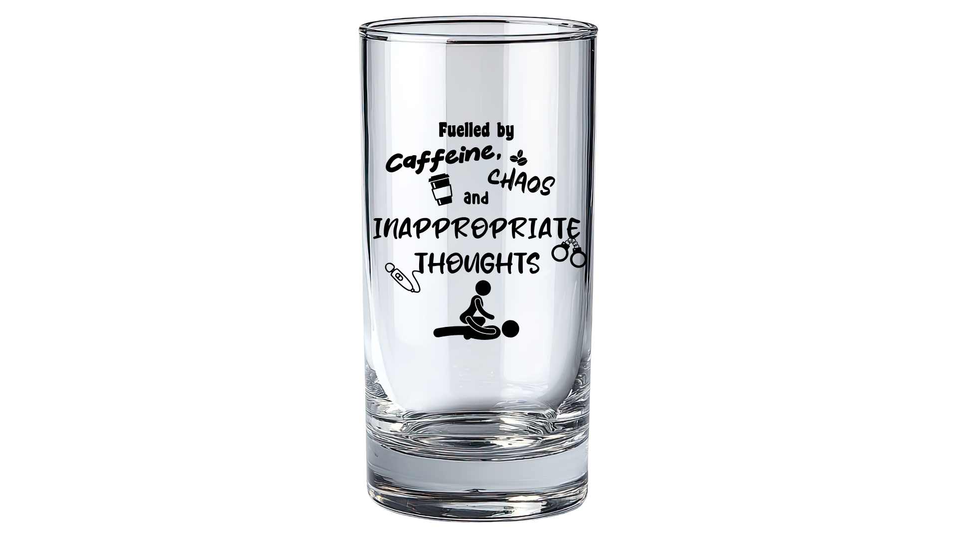 Caffeine & Chaos Shot Glass